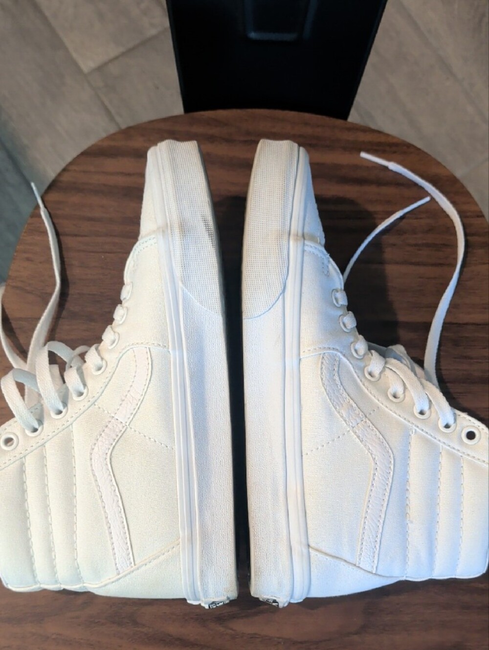 VANS White High-Top Canvas Sneakers - Picture 6 of 8